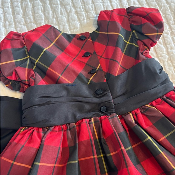 Ralph Lauren Holiday Christmas Dress Red Black Plaid 3T Party Dress - Picture 6 of 14
